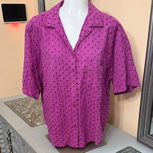 Vintage Entity Large Purple Button-Up Shirt